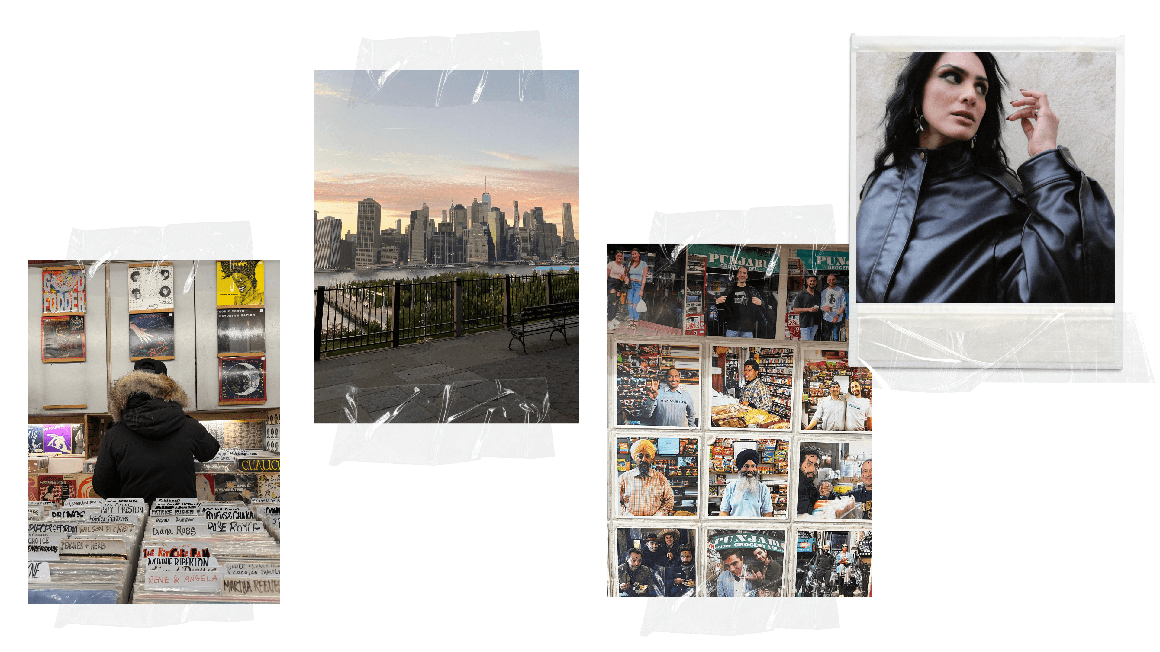 Photos showing A-1 Record Shop, Brooklyn Heights Promenade, Punjabi Deli, Zainab