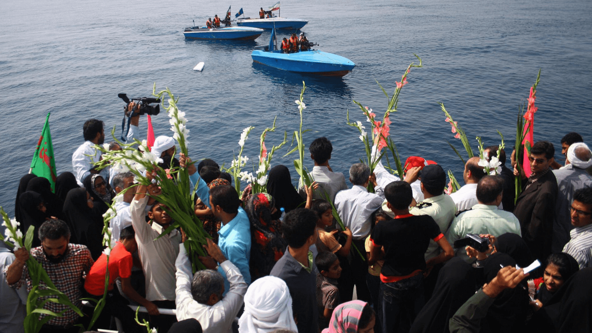 Image showing an event marking the 21st anniversary of the downing of Iran Air flight 655 at Bandar Abbas