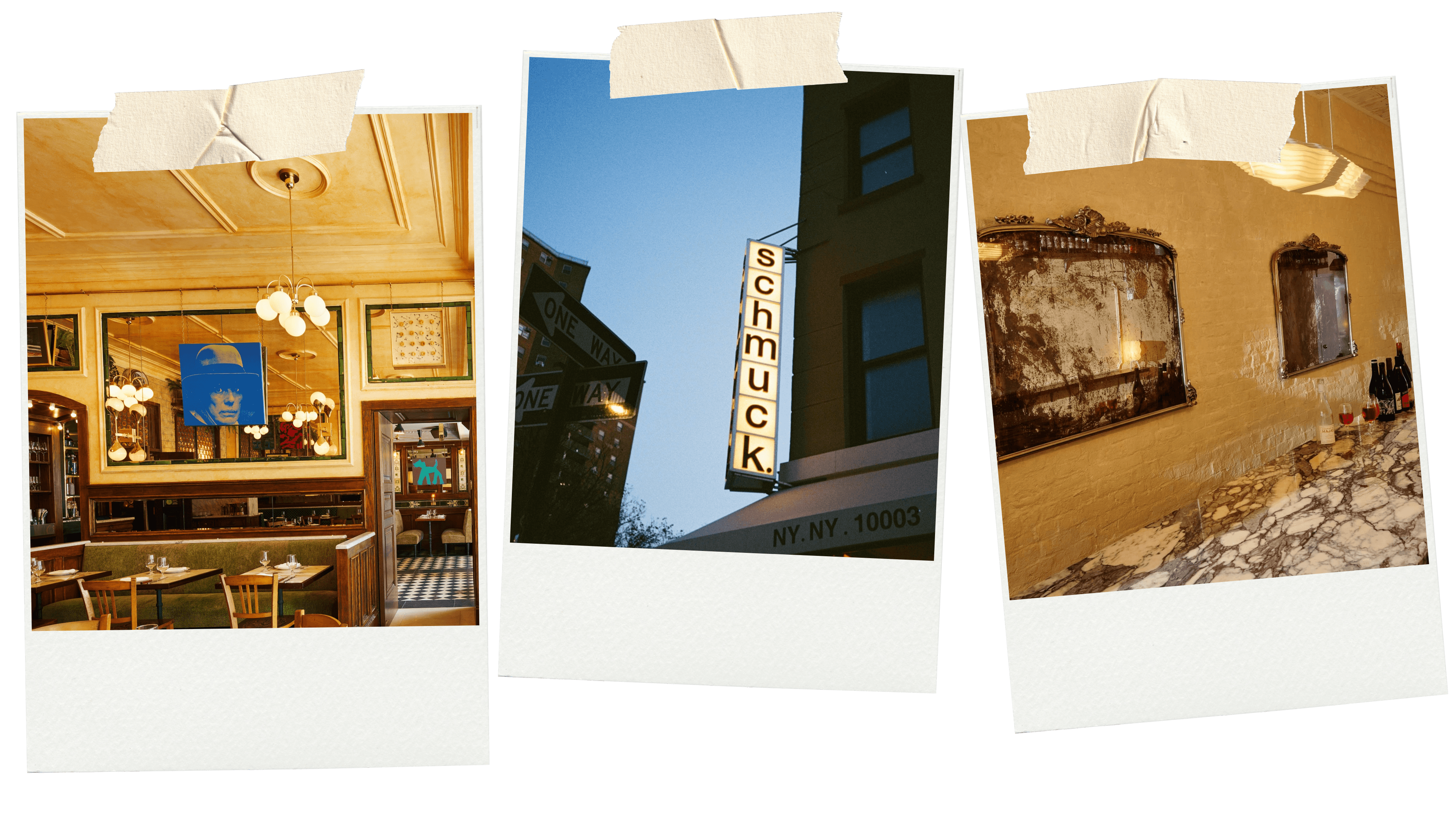 Three pictures with the Lobby Bar at Hotel Chelsea, Schmuck Bar and Lai Rai