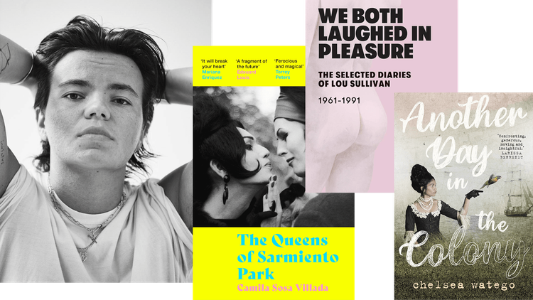 Zoe Terakes pictured with three book covers