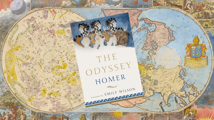 Emily Wilson’s ‘Odyssey’ Reading List: 5 Books About Displacement And Migration Homer The Odyssey book cover on world map