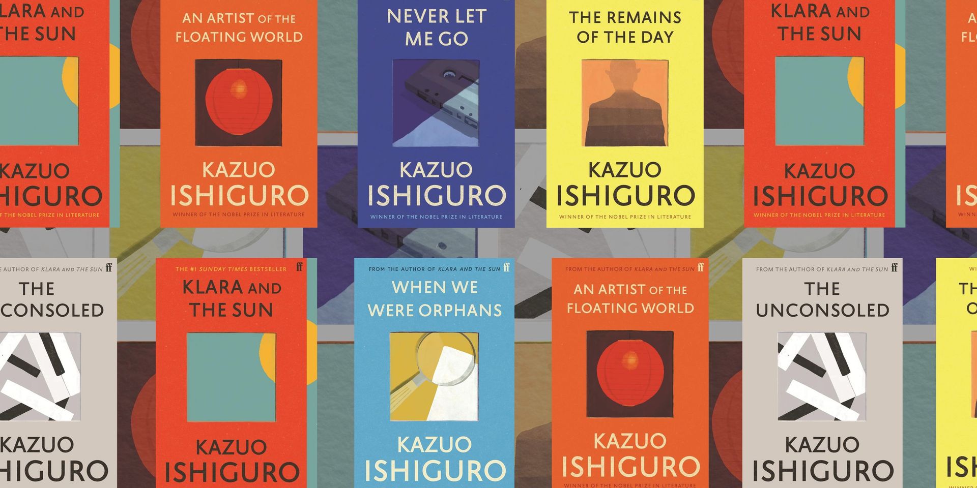 Montage of different Kazuo Ishiguro book covers
